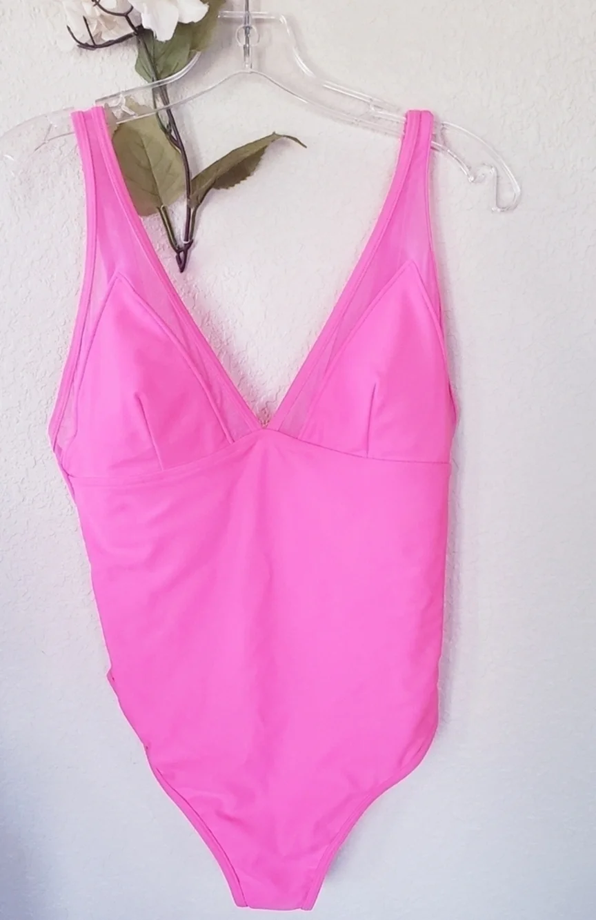 Ted Baker Fuchsia Mesh Panelled Swimsuit NEW Womens